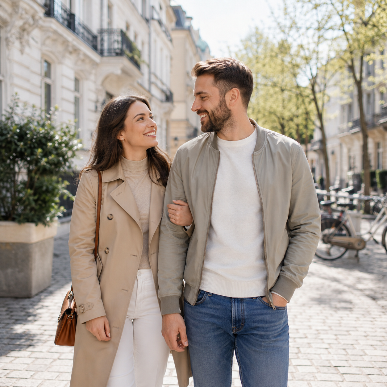 A couple walking in Germany