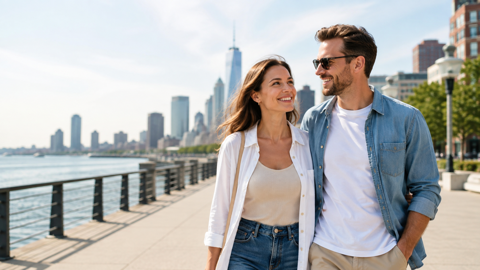 A couple walking in the United States